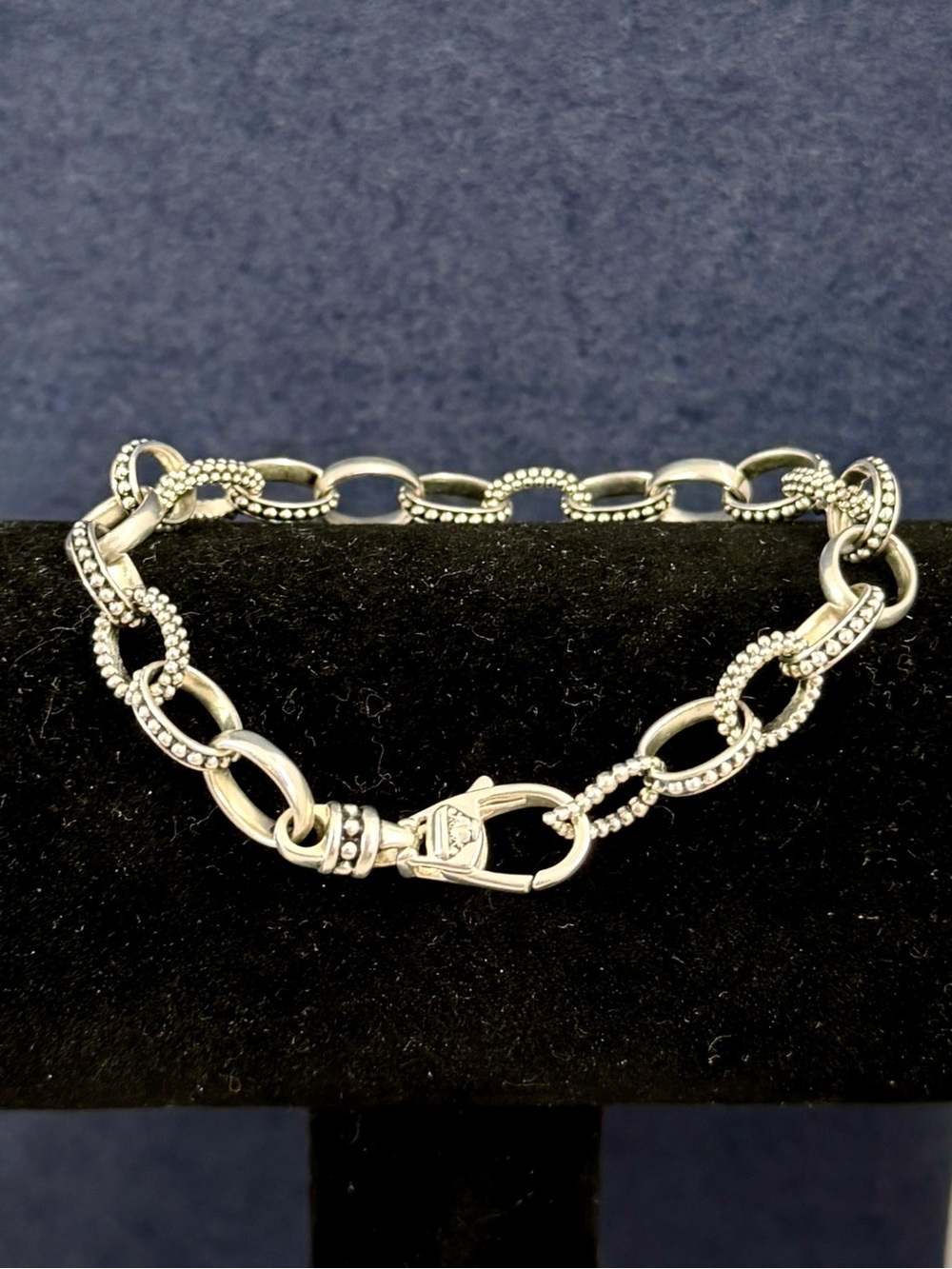 LAGOS Sterling Silver Caviar Bead Link Popcorn Beaded Dot Bracelet; 7.5” - Picture 4 of 13